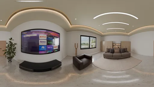 Minimal living roomneutral lighting