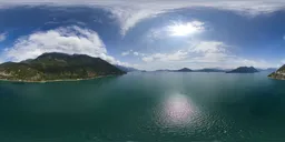 Mountains and Ocean Coast Sunny