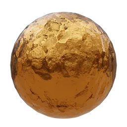 Realistic gold foil texture for PBR 3D rendering in Blender and other modeling software.