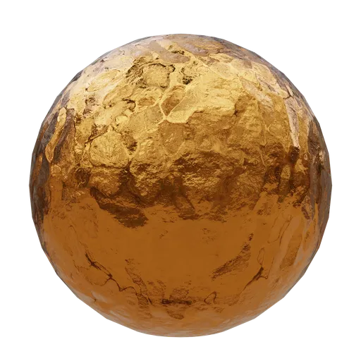 Realistic gold foil texture for PBR 3D rendering in Blender and other modeling software.
