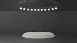3D rendered versatile display podium under circular lighting for product visualization in Blender.
