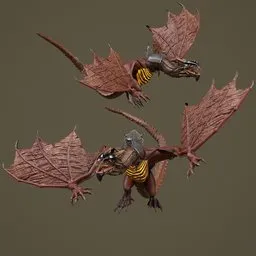 Rigged Armored Red Dragon-War Mount