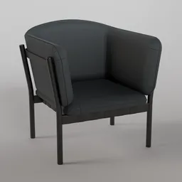 Dowel Lounge Armchair B123 - Black Grain
