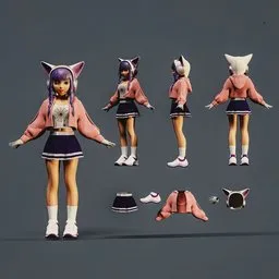 Stylized anime girl character