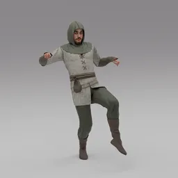 Worried medieval Knight Face Rig