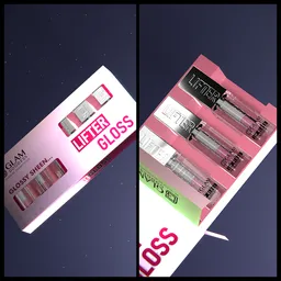 Lip oil with packaging box animation