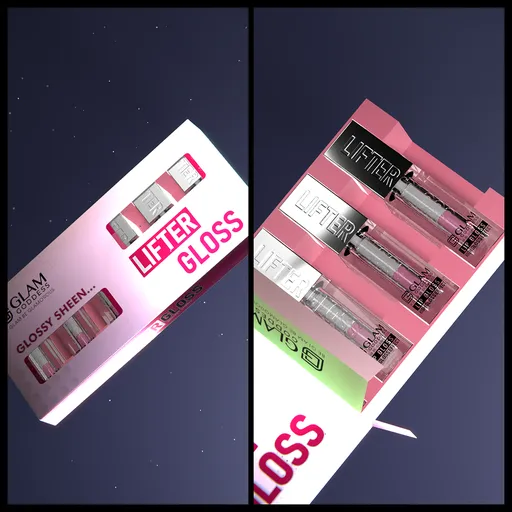Lip oil with packaging box animation