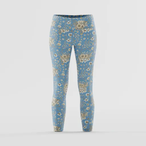 Neutral Blossom Pattern Leggings