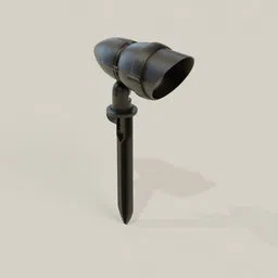 Detailed 3D model of a stylish outdoor spike light fixture for garden illumination, compatible with Blender.