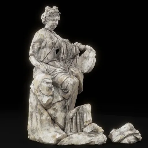 statue of Seated Muse Thalia_dmg
