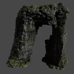 Green MossRugged Rock Formation