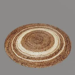 Natural braided round carpet