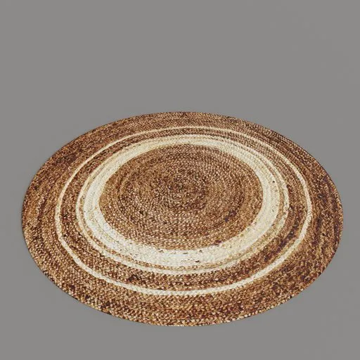 Natural braided round carpet