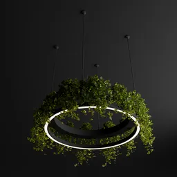 Hanging golden plant Chandelier