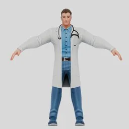 Doctor with Lab Coat Stethoscope