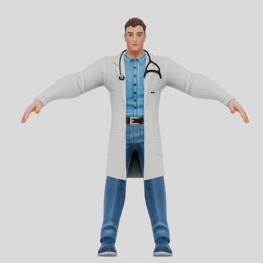 Doctor with Lab Coat Stethoscope