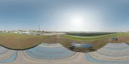 360-degree HDR panorama for lighting, featuring outdoor aviation museum scenery with clear skies.