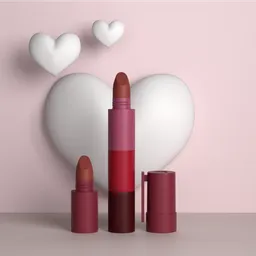 Heart shaped BG lipstick presentation