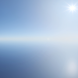 Clear blue sky HDR with radiant sun flare for realistic lighting in 3D scenes