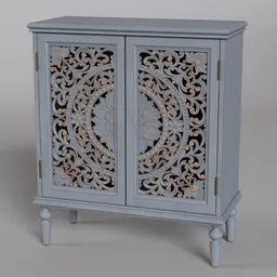 Openwork Carving Accent Cabinet