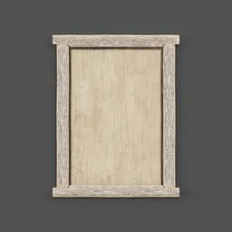 Detailed wooden 3D notice board, textured for historic settings, compatible with Blender.