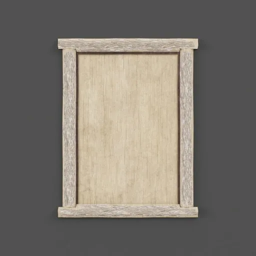 Detailed wooden 3D notice board, textured for historic settings, compatible with Blender.