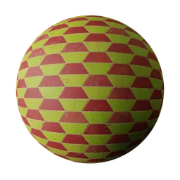 Retro Italian PBR material with colorful vintage tile pattern for Blender 3D and 3D modeling.