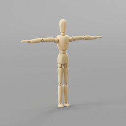 Wooden Mannequin Rigged