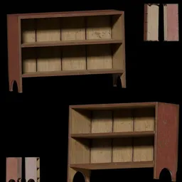 Rustic Painted Wooden Bookshelf