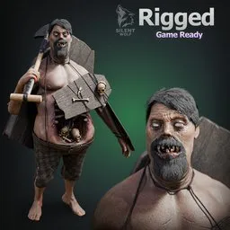 Skull Bearer Morvath Rigged Animated