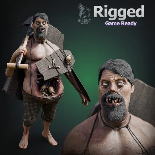 Skull Bearer Morvath Rigged Animated