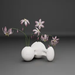 Lily Flowers in Ceramic Vase