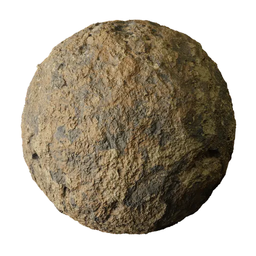 Ochre Stained Gray Cave Rock