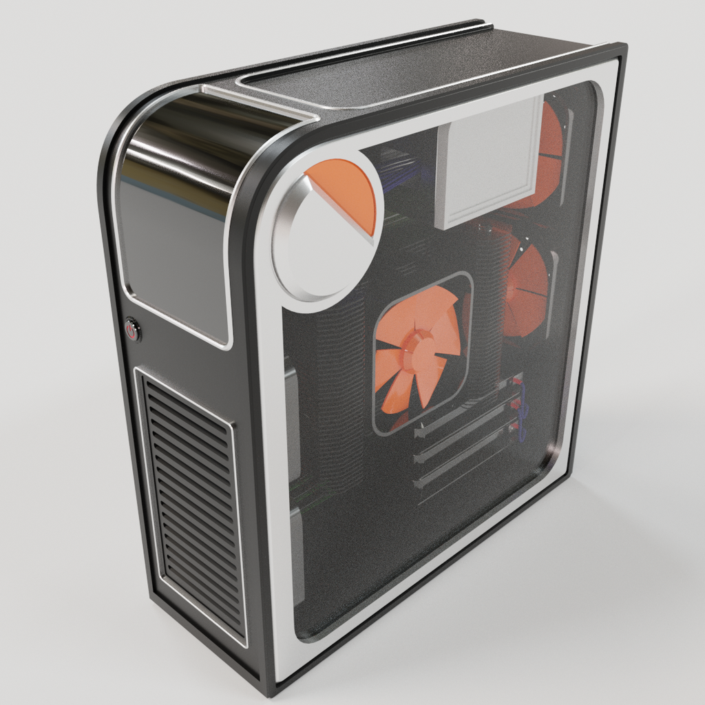 PcTowerBlack Desktops models BlenderKit