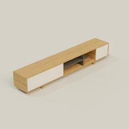 Modern Long Wood TV Console
