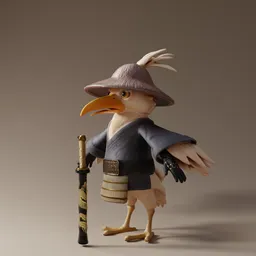 Rigged bird character