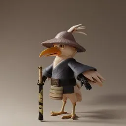 Rigged bird character