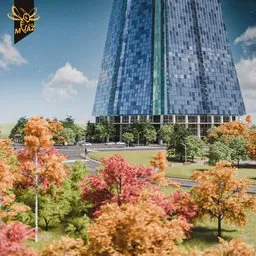 Urban Modern Skyscraper City & Park