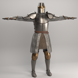 Templar Knight Character Medieval Armour Rigged