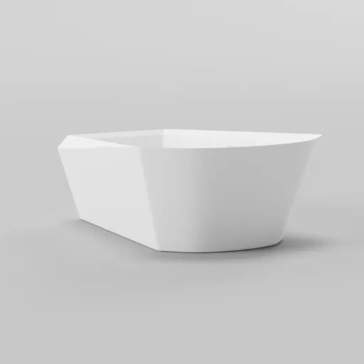 High-quality Blender 3D model of a modern freestanding bathtub with sleek design, suitable for bathroom visualization.