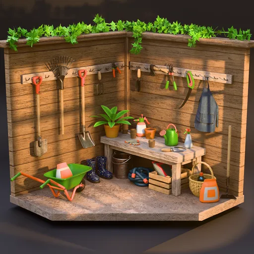 Stylized Garden Shed Corner