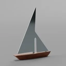 Detailed wooden sailboat 3D model with elegant sails, reflecting life's journey, perfect for home decoration and gifts.