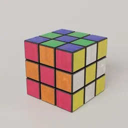 Realistic Scratched Rubiks Cube