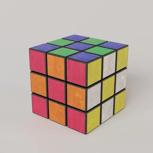Realistic Scratched Rubiks Cube