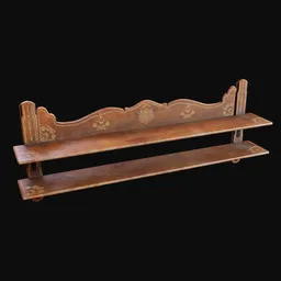 Wooden Country Wall Shelf