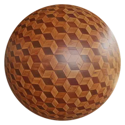 3D Wooden Floor cube pattern