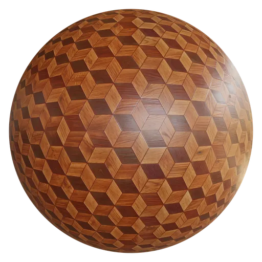 3D Wooden Floor cube pattern