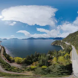 Sunny Cloudy Day Ocean Landscape
