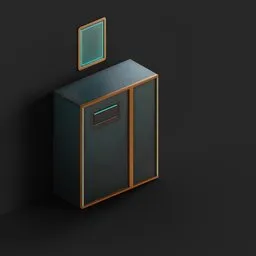 Stylized Sci-Fi Mirror Cabinet