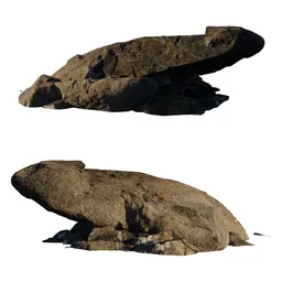 Realistic forest rock formation model for Blender 3D, detailed texture and shading.